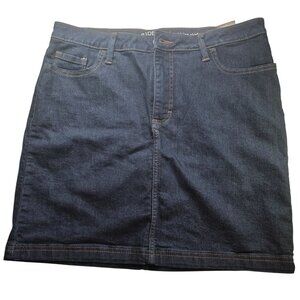 Riders By Lee Womens Midrise Denim Skirt Size 14M Cotton Blend Indigo
